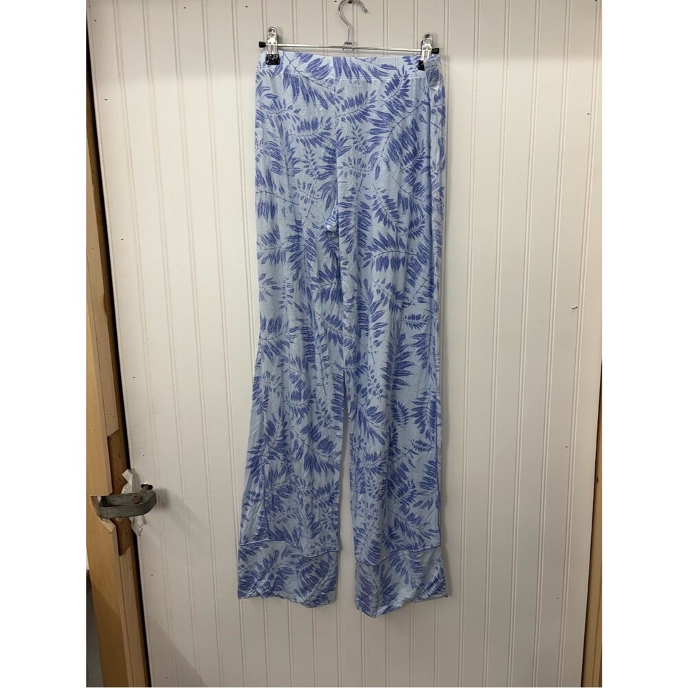 Hale Bob Light Blue and Periwinkle Leaf Print bamboo pj Pants